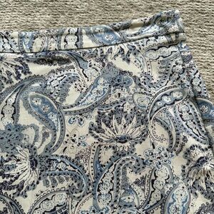 Margaret M Blue Paisley A Line Stretch Skirt Size M Made In Canada
